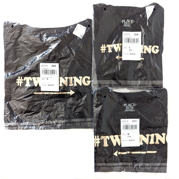 3/$20 Girls Black T-Shirt "Twinning" Mommy & Me Matching Set - Picture 4 of 4